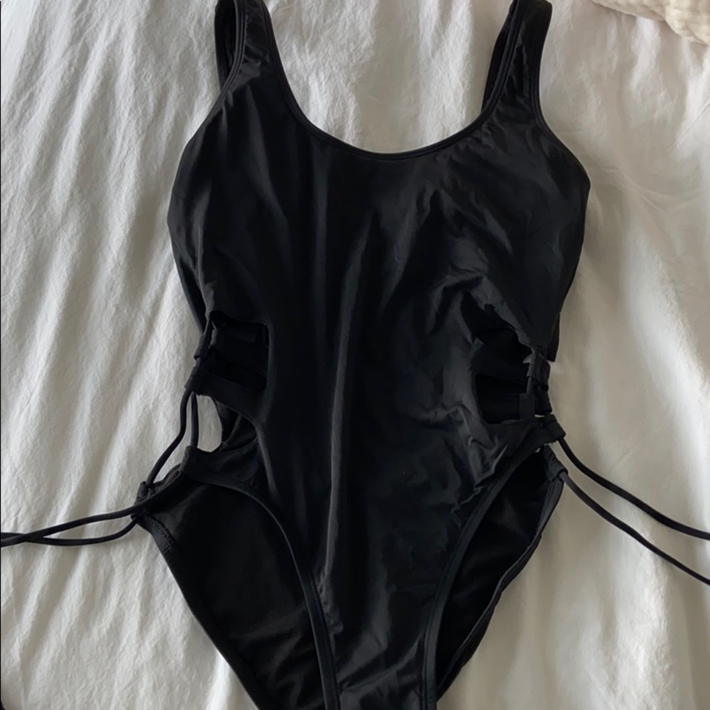 Black cutout one piece